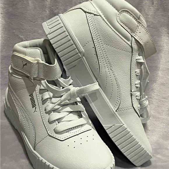 Puma White High-Top Sneakers - Picture 3 of 4